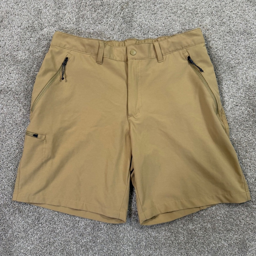 Columbia Mens Tech Hiking Shorts 34 Tan Khaki Stretch Outdoor Pocket Gorpcore